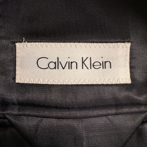 CALVIN KLEIN Men's Blazer 40L Sport Coat Two Button Jacket Black Stretch Wool - Picture 13 of 14